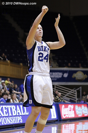 Kathleen Scheer had her second consecutive exhibition double-double today.