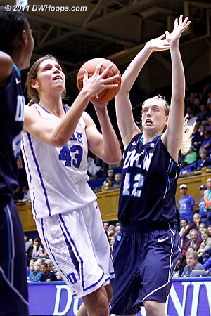 Allison Vernerey powers around Chelsea Mcgowen (42)