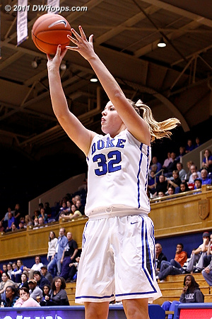 Liston made good on 4-7 shots with open mid-range looks  - Duke Tags: #32 Tricia Liston 