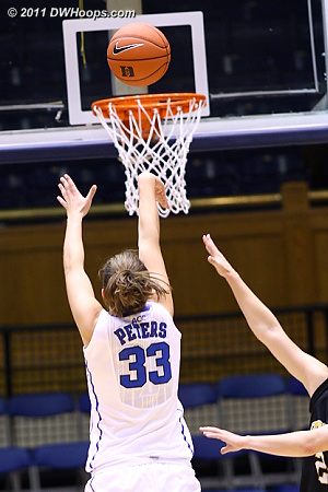 A nice straight-on look for Haley who shot 4-8 tonight  - Duke Tags: #33 Haley Peters 