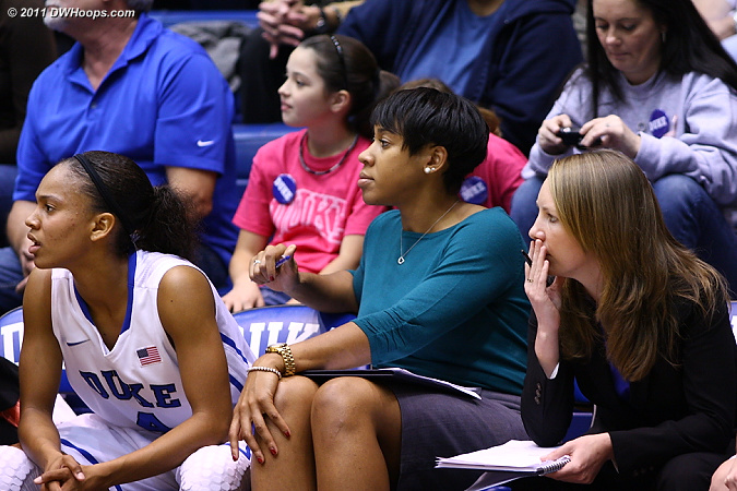 Duke Assistant Joy Cheek on the bench  - Duke Tags: Joy Cheek 