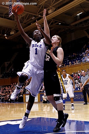 Contact as Williams finishes  - Duke Tags: #1 Elizabeth Williams 