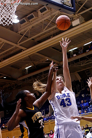 Vernerey battles inside and is fouled  - Duke Tags: #43 Allison Vernerey 