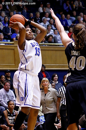Richa Jackson tries an open mid-range jumper