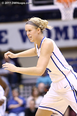Kathleen Scheer entered the game as a sub and brought some energy.  On a subsequent play I was able to break her fall as she tried to save a ball out of bounds.  - Duke Tags: #24 Kathleen Scheer 