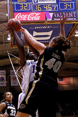 Williams rejected by Jones during a Purdue spurt  - Duke Tags: #1 Elizabeth Williams 