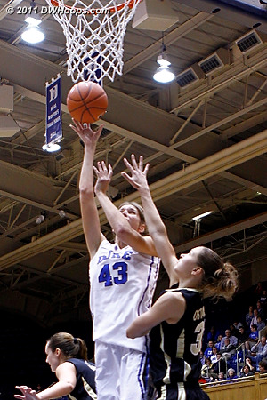 The left-handed Vernerey converts using her right hand