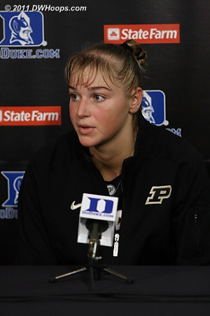 Purdue's Brittany Rayburn in the media room  