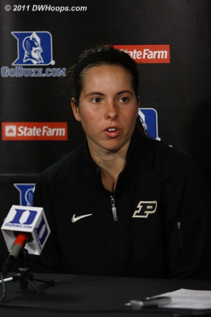Purdue's Courtney Moses in the media room  