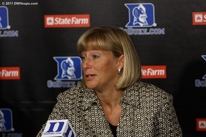 Purdue coach Sharon Versyp in the media room  