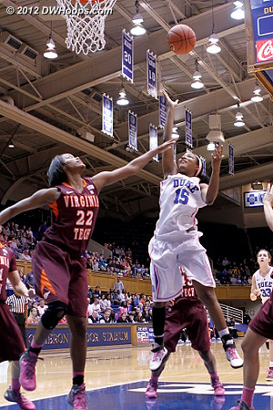 Richa Jackson scored the first basket  - Duke Tags: #15 Richa Jackson - VT Players: #22 Porschia Hadley 