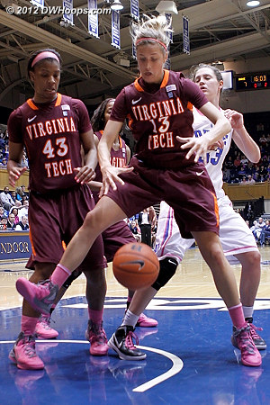 Fenyn about to grab a defensive rebound  - VT Players: #13 Alyssa Fenyn 