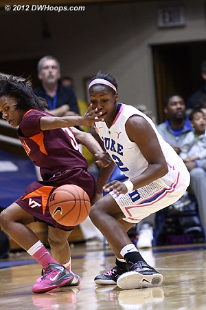 Steal by Gray  - Duke Tags: #12 Chelsea Gray - VT Players: #3 Aerial Wilson 