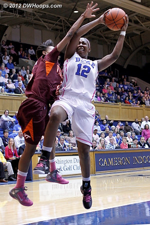 Wilson fouls on the ensuing fast break  - Duke Tags: #12 Chelsea Gray - VT Players: #3 Aerial Wilson 