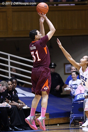 Tech cuts Duke's lead to one  - Duke Tags: #3 Shay Selby - VT Players: #31 Monet Tellier 