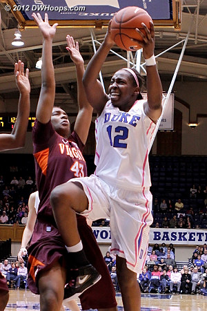 DWHoops Photo  - Duke Tags: #12 Chelsea Gray - VT Players: #43 LaTorri Hines-Allen 