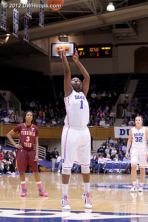 Williams made these two free throws to put Duke up 23-16, but for the night she was 6-12 from the stripe.  - Duke Tags: #1 Elizabeth Williams 