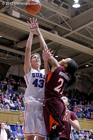 DWHoops Photo  - Duke Tags: #43 Allison Vernerey - VT Players: #21 Brittni Montgomery 