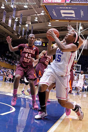 Richa Jackson injured her left knee on this play - Duke later announced that she would miss the remainder of the season with a torn ACL.  - Duke Tags: #15 Richa Jackson 