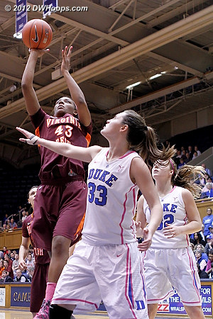 Tech cuts it to ten  - Duke Tags: #33 Haley Peters - VT Players: #43 LaTorri Hines-Allen 