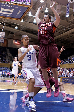 Tellier too late, Selby already dished  - Duke Tags: #3 Shay Selby - VT Players: #31 Monet Tellier 