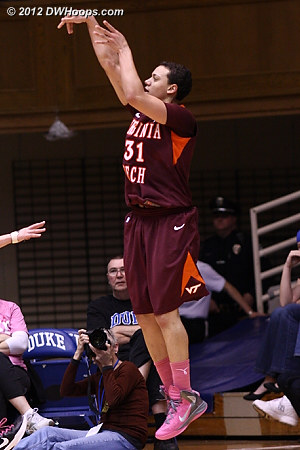 An open look that would have cut Duke's lead to two was a harmless miss  - VT Players: #31 Monet Tellier 