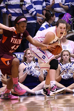 Haley grabs a key defensive board during a long Virginia Tech drought