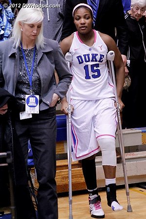 Richa heads to the locker room  - Duke Tags: #15 Richa Jackson 