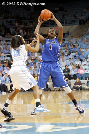 Williams in the high post looking for a cutter