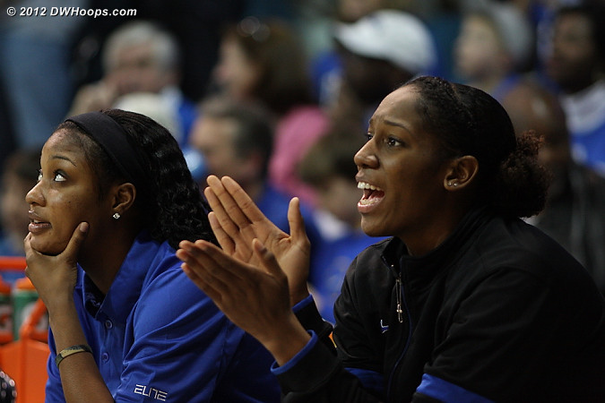 Cheering from the bench