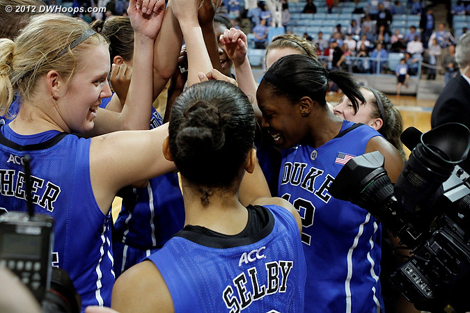 In the postgame huddle Chelsea remarked that Duke hadn't won in Chapel Hill in a long time, and 