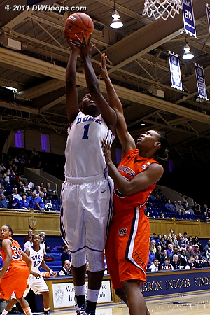 Elizabeth Williams scores her first official basket in Cameron