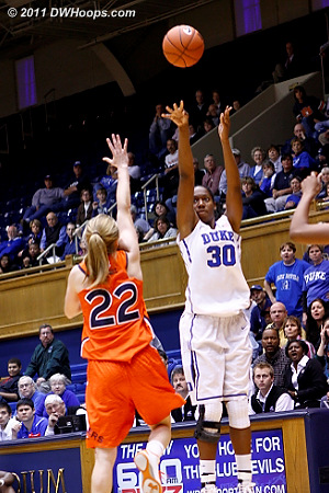 Amber Henson shoots a three