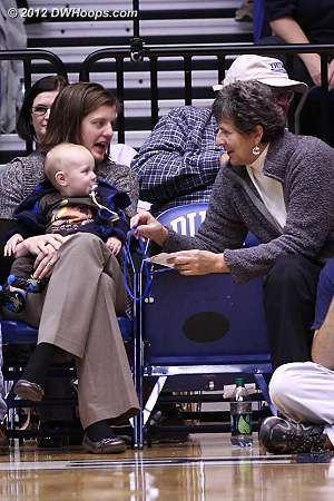 Georgia Schweitzer, our #4 player in Duke Women's Basketball history, with her son and Jacki Silar  