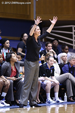 Coach P wants hands up on defense.  It didn't work, as FSU got an open three point look shortly thereafter.  - Duke Tags: Joanne P. McCallie 