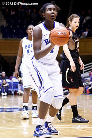 With Duke up by three Williams missed both free throws  - Duke Tags: #1 Elizabeth Williams 