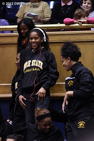 Players from Bowie State were in the house, just behind the Duke bench  
