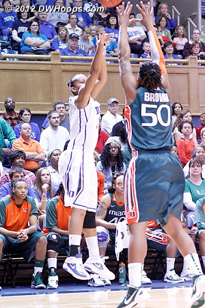 Shay hits from just inside the arc to give Duke their first lead