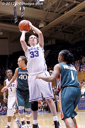 Haley puts Duke up by 9, 46-37, just before the first media break of the second half