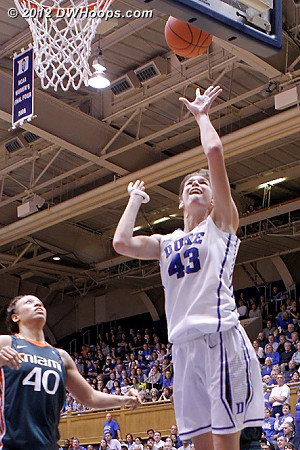 Duke goes up 54-47 with Alli's nice fast break finish