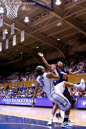 Shay Selby scored on this circus shot and was fouled