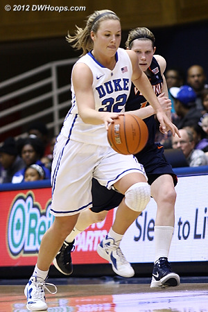 Tricia Liston dribbles downcourt with Lexie Gerson in hot pursuit