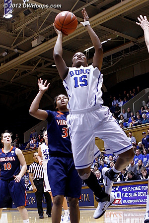Richa Jackson scores during a 10-2 Duke run