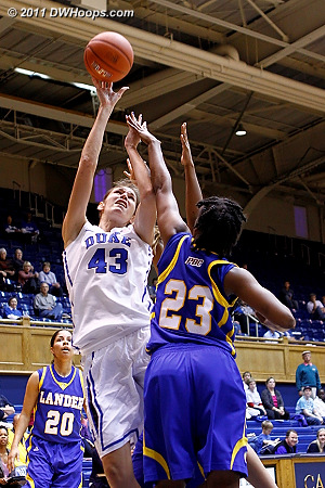 Vernerey encounters Janyce Ealey (23) in the lane