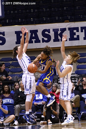 Good defense from Peters and Liston  - Duke Tags: #32 Tricia Liston, #33 Haley Peters 