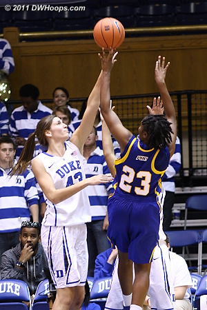 Good defense by Vernerey on Janyce Ealey  - Duke Tags: #43 Allison Vernerey 