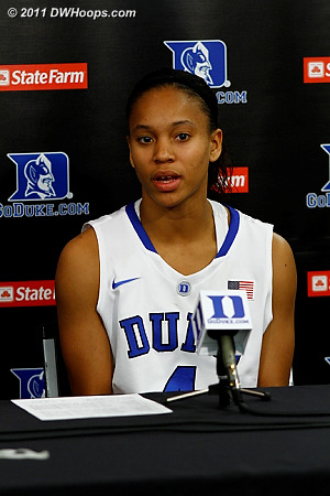 Chloe Wells in the press conference  - Duke Tags: #4 Chloe Wells 