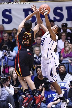 Richa Jackson and Tianna Hawkins battle for the ball