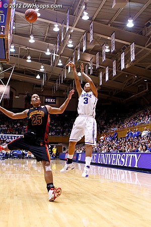 Shay Selby fires a jump shot over Alyssa Thomas