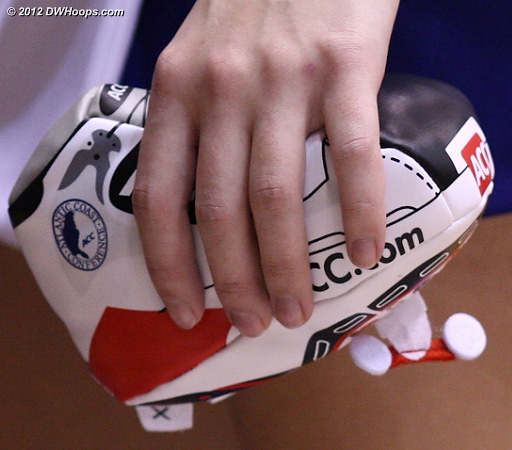 It was ACC Day, which meant ACC t-shirts and mini-ACC blimp toys flung into the crowd  - Duke Tags: Fans, Duke Cheerleaders 